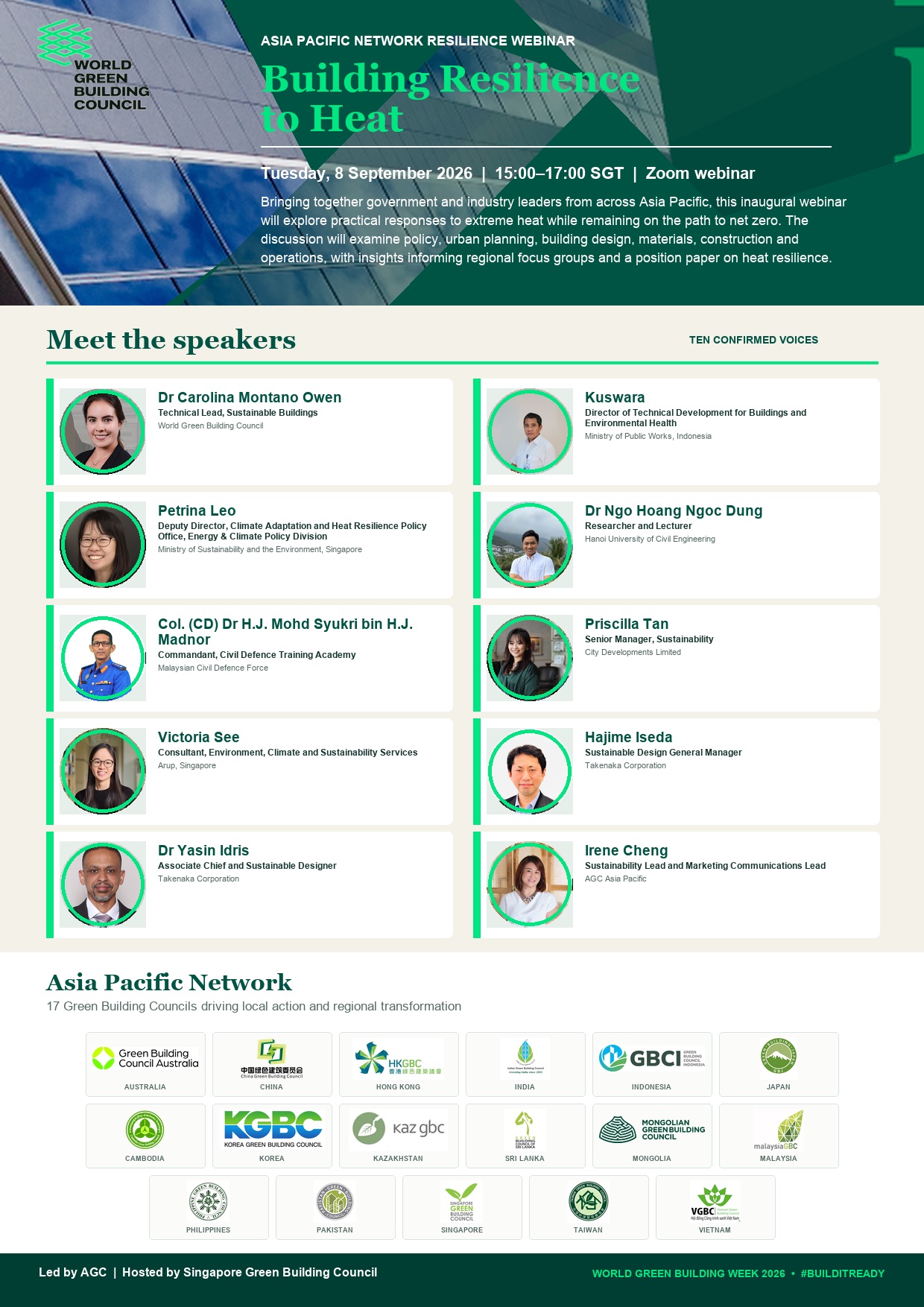 World Green Building Council Webinar <br> (8 September 2026, Tuesday 15:00-17:00 SGT)